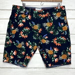 Denim & Flower Ricky Singh Pineapple Shorts Size 36 Tropical Print Chino